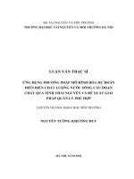 Ứng dụng phương pháp mô hình hóa dự đoán diễn biến chất lượng nước sông cầu đoạn chảy qua tỉnh thái nguyên và đề xuất giải pháp quản lý phù hợp 
