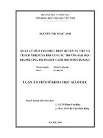 Quản lý đào tạo thực hiện quyền tự chủ và trách nhiệm xã hội của các trường đại học địa phương trong bối cảnh đổi mới giáo dục 