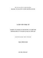 Nghiên cứu đánh giá ảnh hưởng của biến đổi khí hậu đến lũ và ngập lụt hạ lưu sông ba 
