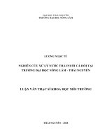 Nghiên cứu xử lý nước thải nuôi cá hồi tại trường đại học nông lâm – thái nguyên 