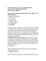 Đánh giá thực trạng và những kiến nghị khắc phục những hạn chế đối với nguồn tài chính trong hoạt động bảo vệ môi trường ở nước ta 