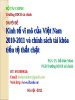 bai giang chuyen de kinh te vi mo cua viet nam 2010 2011 va chinh sach tai khoa tien te that chat pgs ts do duc minh