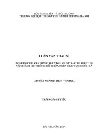 Nghiên cứu xây dựng phương án dự báo lũ phục vụ vận hành hệ thống hồ chứa trên lưu vực sông cả 