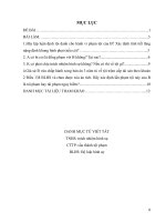 Bài tập lớn hình sự 2 đề 1 vào khoảng 19h ngày 26032003, 4 tên a, b, c, d ngồi quán uống rượu  tại đây, b có rút dao mang theo cho a mượn xem 