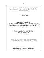 KỊCH bản văn học TRONG sự PHÁT TRIỂN của sân KHẤU KỊCH nói ĐƯƠNG đại ở THÀNH PHỐ hồ CHÍ MINH tt 