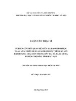 Nghiên cứu mối quan hệ giữa đa dạng sinh học thân mềm chân bụng (gastropoda) trên cạn với hàm lượng chì, asen trong đất tại xã bằng lũng, huyện chợ đồn, tỉnh bắc kạn 