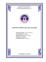 CHƯƠNG TRÌNH GIÁO DỤC ĐẠI HỌC Ngành đào tạo: Giáo dục chính trị TRƯỜNG ĐẠI HỌC HOA LƯ