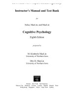 Test bank for cognitive psychology 8th edition by solso 