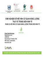 KINH NGHIỆM VỚI MÔ HÌNH CƠ QUAN NĂNG LƢỢNG THỤY SỸ TRONG NỀN KINH TẾ