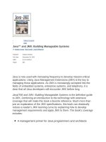Addison wesley java and JMX building manageable systems jan 2003 ISBN 0672324083  