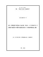 GIẢI PHÁP NÂNG CAO ĐỘNG lực làm VIỆC CHO NHÂN VIÊN KHÁCH sạn MONDIAL HUẾ 