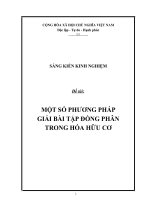 skkn một số PHƯƠNG PHÁP GIẢI bài tập ĐỒNG PHÂN TRONG hóa hữu cơ 