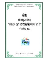 THỰC TRẠNG DẠY VÀ HỌC MÔN VẬT LÝ TRONG TRƯỜNG THCS HIỆN NAY, NGUYÊN NHÂN VÀ GIẢI PHÁP KHẮC PHỤC