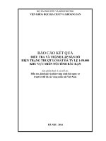 BÁO CÁO KẾT QUẢ ĐIỀU TRA VÀ THÀNH LẬP BẢN ĐỒ HIỆN TRẠNG TRƯỢT LỞ ĐẤT ĐÁ TỶ LỆ 1:50.000 KHU VỰC MIỀN NÚI TỈNH BẮC KẠN