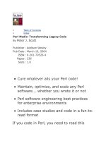 Addison wesley perl medic transforming legacy code mar 2004 ISBN 0201795264  