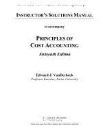 Solution manual for principles of cost accounting 16th edition by vanderbeck 