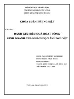 Đánh giá hiệu quả hoạt động kinh doanh của khách sạn ánh nguyệt 