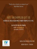 SIÊU ÂM DOPPLER QUÝ III  ĐÁNH GIÁ THAI CHẬM PHÁT TRIỂN TRONG TỬ CUNG