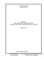ĐỀ ÁN PHÁT TRIỂN DÂU TẰM TỈNH YÊN BÁI GIAI ĐOẠN 2018 - 2020 VÀ ĐỊNH HƯỚNG ĐẾN NĂM 2025