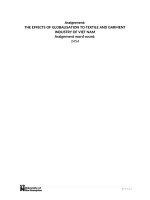 THE EFFECTS OF GLOBALISATION TO TEXTILE AND GARMENT INDUSTRY OF VIET NAM