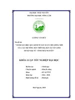 Đánh giá hiệu quả kinh tế sản xuất chè giống của các hộ nông dân trên địa bàn xã tân linh   huyện đại từ  tỉnh thái nguyên 