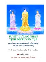 TUYẾT LƯ LÃO NHÂN TỊNH ÐỘ TUYỂN TẬP (Tuyển tập những bài viết về Tịnh Ðộ của lão cư sĩ Lý Bỉnh Nam)