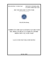 NGHIÊN CỨU CHẾ TẠO VÀ SỬ DỤNG VẬT LIỆU NANO BẠC, ĐỒNG, SẮT ĐỂ XỬ LÝ VI KHUẨN LAM ĐỘC TRONG THỦY VỰC NƢỚC NGỌT