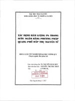 LVTN 2007   xác định hàm lượng pb trong nước ngầm bằng phương pháp quang phổ hấp thụ nguyên tử 