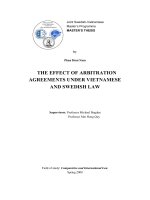 THE EFFECT OF ARBITRATION AGREEMENTS UNDER VIETNAMESE AND SWEDISH LAW