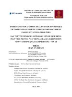 Dạy thuyết trình cho hướng dẫn viên du lịch tiếng Pháp theo phương pháp tiếp cận bằng loại hình diễn ngôn và thông qua các tình huống – vấn đề