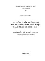 Tư tưởng nhập thế trong phong trào chấn hưng phật giáo ở bắc kì 