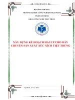 Xây dựng kế hoạch HACCP cho dây chuyền sản xuất xúc xích tiệt trùng