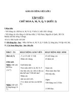 Giáo án Tiếng Việt 2 tuần 34 bài: Tập viết  Ôn cách viết các chữ hoa A, M, N, Q, V ( kiểu 2 )