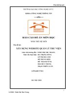 XÂY DỰNG WEBSITE QUẢN LÝ THƯ VIỆN