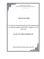 Các nhân tố ảnh hưởng đến kết quả kinh doanh của doanh nghiệp cổ phần hóa nghiên cứu tại việt nam 