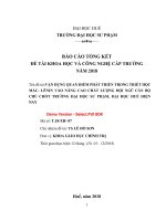 Vận dụng quan điểm phát triển trong triết học mác  lênin vào nâng cao chất lượng đội ngũ cán bộ chủ chốt trường đại học sư phạm, đại học huế hiện nay (tt) 