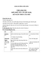 Giáo án Tiếng Việt 2 tuần 8 bài: Tập làm văn  Mời, nhờ, yêu cầu, đề nghị. Kể ngắn theo câu hỏi