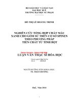 Nghiên cứu tổng hợp chất màu xanh cho gốm sứ trên cơ sở spinen theo phương pháp tiền chất từ tinh bột (tt) 