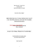Biện pháp quản lý hoạt động đào tạo ở các trường trung cấp chuyên nghiệp, tỉnh khánh hòa  (tt) 