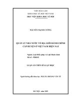 Quản lý nhà nước về địa giới hành chính cấp huyện ở Việt Nam hiện nay (Luận án tiến sĩ)
