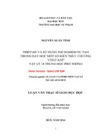 Thiết kế và sử dụng thí nghiệm tự tạo trong dạy học một số kiến thức chương chất khí vật lý 10 THPT (tt) 