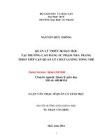 Quản lý thiết bị dạy học tại trường cao đẳng sư phạm nha trang theo tiếp cận quản lý chất lượng tổng thể (t) 