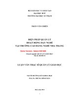 Biện pháp quản lý hoạt động dạy nghề tại trường cao đẳng nghề nha trang (tt) 