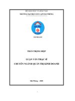 Nghiên cứu nâng cao năng suất nhân tố tổng hợp đối với các ngành kinh tế ở thành phố hải phòng   