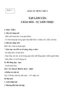 Giáo án Tiếng Việt 2 tuần 2 bài: Tập làm văn  Chào hỏi. Tự giới thiệu