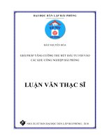 Giải pháp tăng cường thu hút đầu tư FDI vào các khu công nghiệp hải phòng   