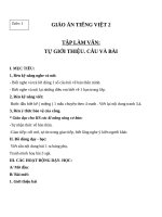 Giáo án Tiếng Việt 2 tuần 1 bài: Tập làm văn  Tự giới thiệu. Câu và bài