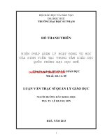 Biện pháp quản lý hoạt động tự học của sinh viên tại trung tâm GDQP đại học huế (tt) 