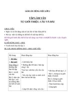 Giáo án Tiếng Việt 2 tuần 1 bài: Tập làm văn  Tự giới thiệu. Câu và bài