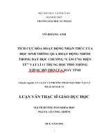 Tích cực hóa hoạt động nhận thức của học sinh thông qua hoạt động nhóm trong dạy học chương cảm ứng điện từ vật lí 11 trung học phổ thông với sự hỗ trợ của máy vi tính (tt) 